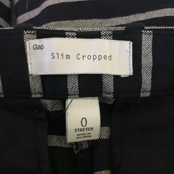 GAP | Slim Cropped Pants Blue Stripe Size 0 - Picture 5 of 5
